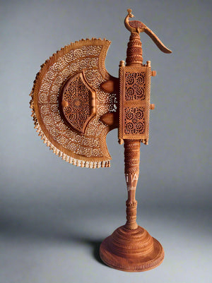 Sandalwood Unique Beautiful Krishna Collective Hand Fan - Arts99 - Online Art Gallery