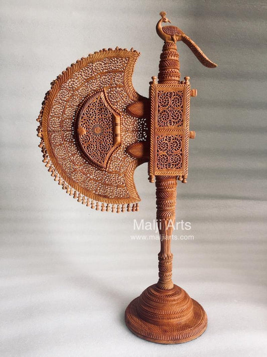 Sandalwood Unique Beautiful Krishna Collective Hand Fan - Arts99 - Online Art Gallery