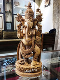 Wooden Ganesha Standing Dancing Fine Detailed Carved Statue - Arts99 - Online Art Gallery
