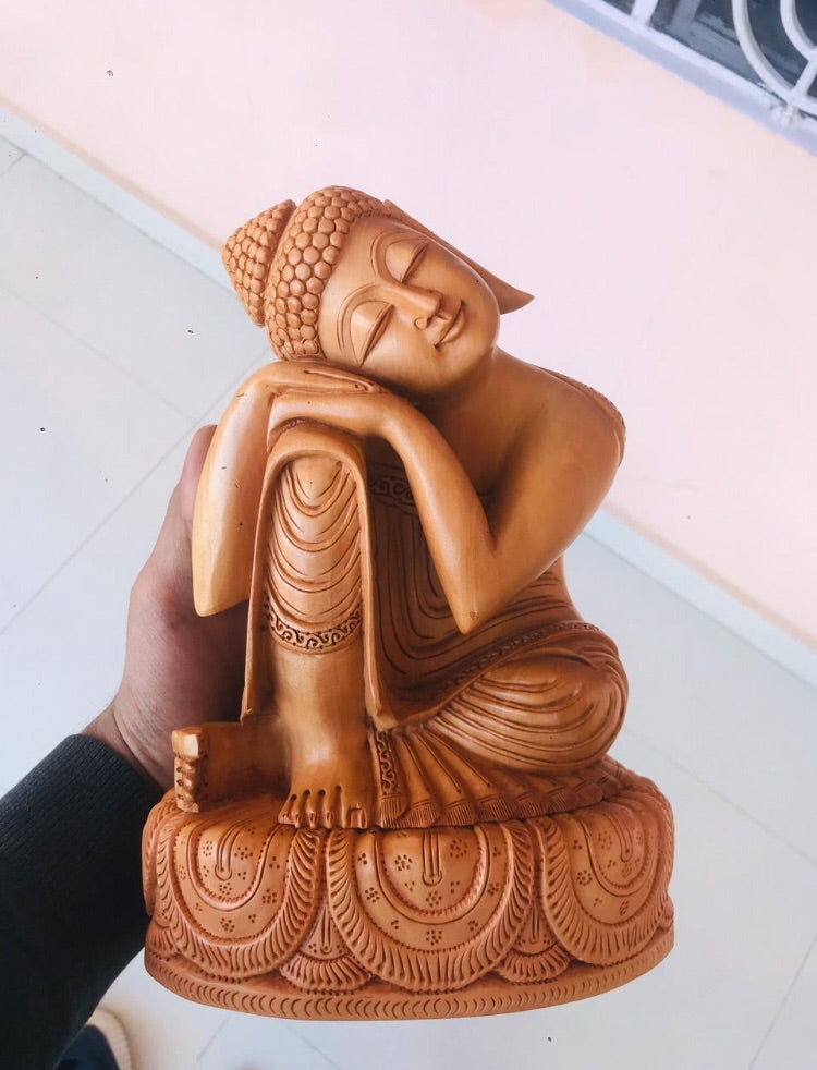 Wooden resting Buddha Carving - Arts99 - Online Art Gallery